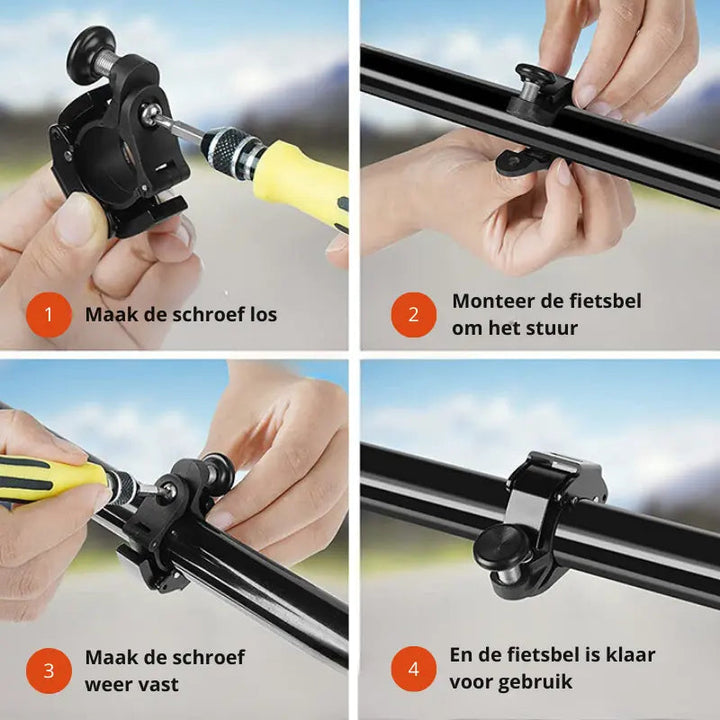 Aluminium sykkelklokke 100 dB lys | Skanto