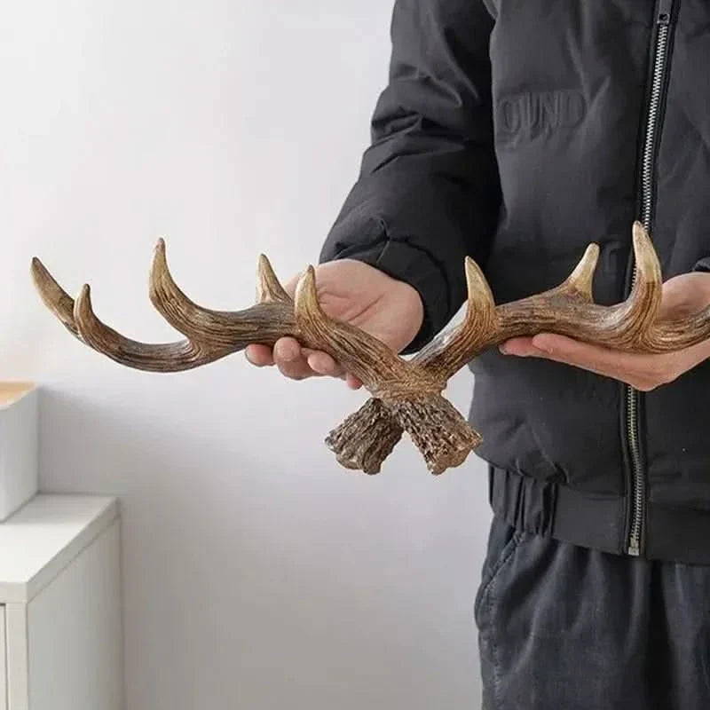 Vintage-Wandhaken fra Geweih, rustikale Garderobe