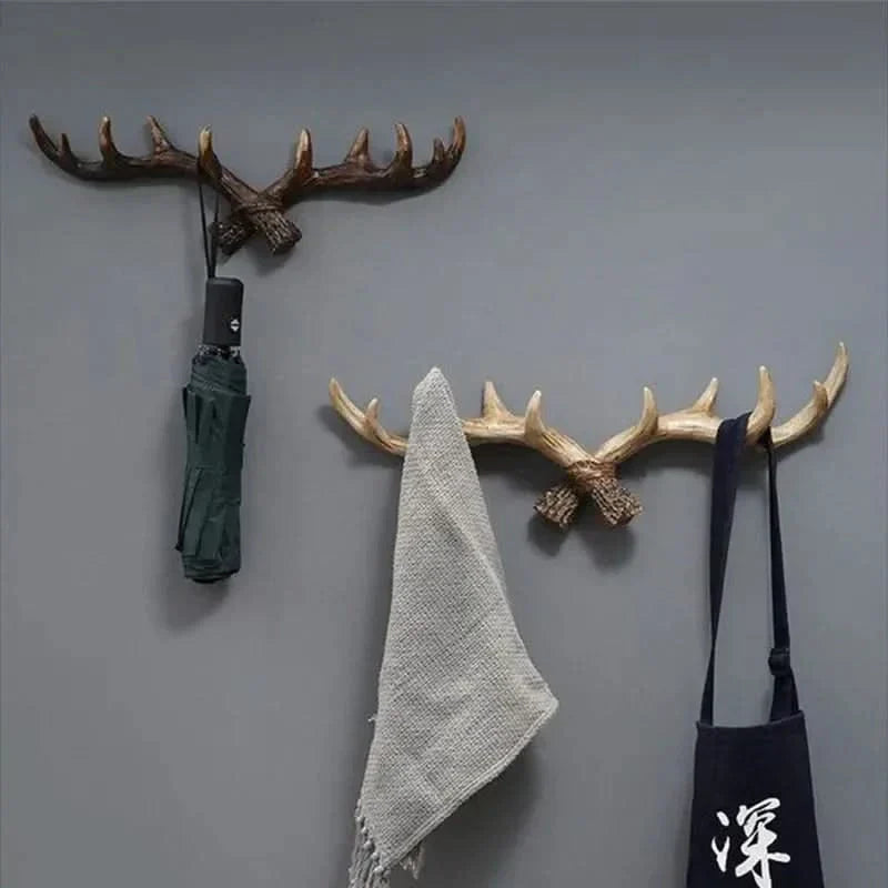 Vintage-Wandhaken fra Geweih, rustikale Garderobe