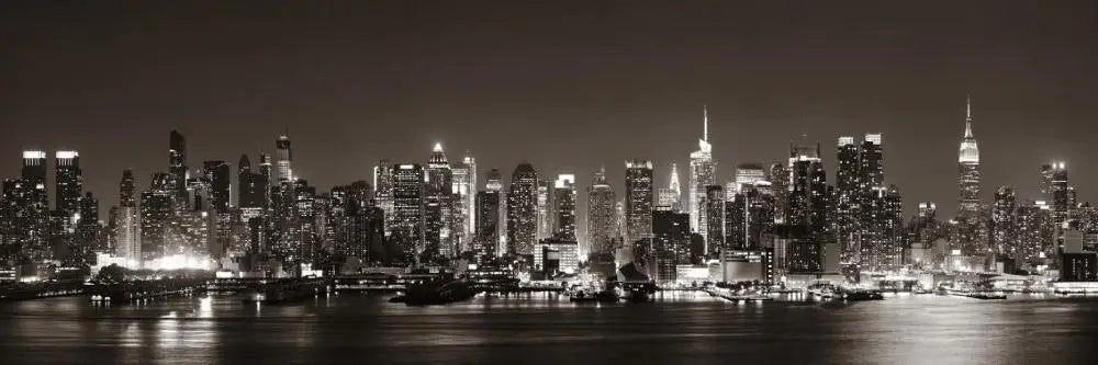 American Nights Bybilde Veggkunst Fine Art Lerretsutskrifter Bylysene Plakat Bredt Format Landskapsbilde For Over Sofaen Kunst For Over Sengen | Skanto