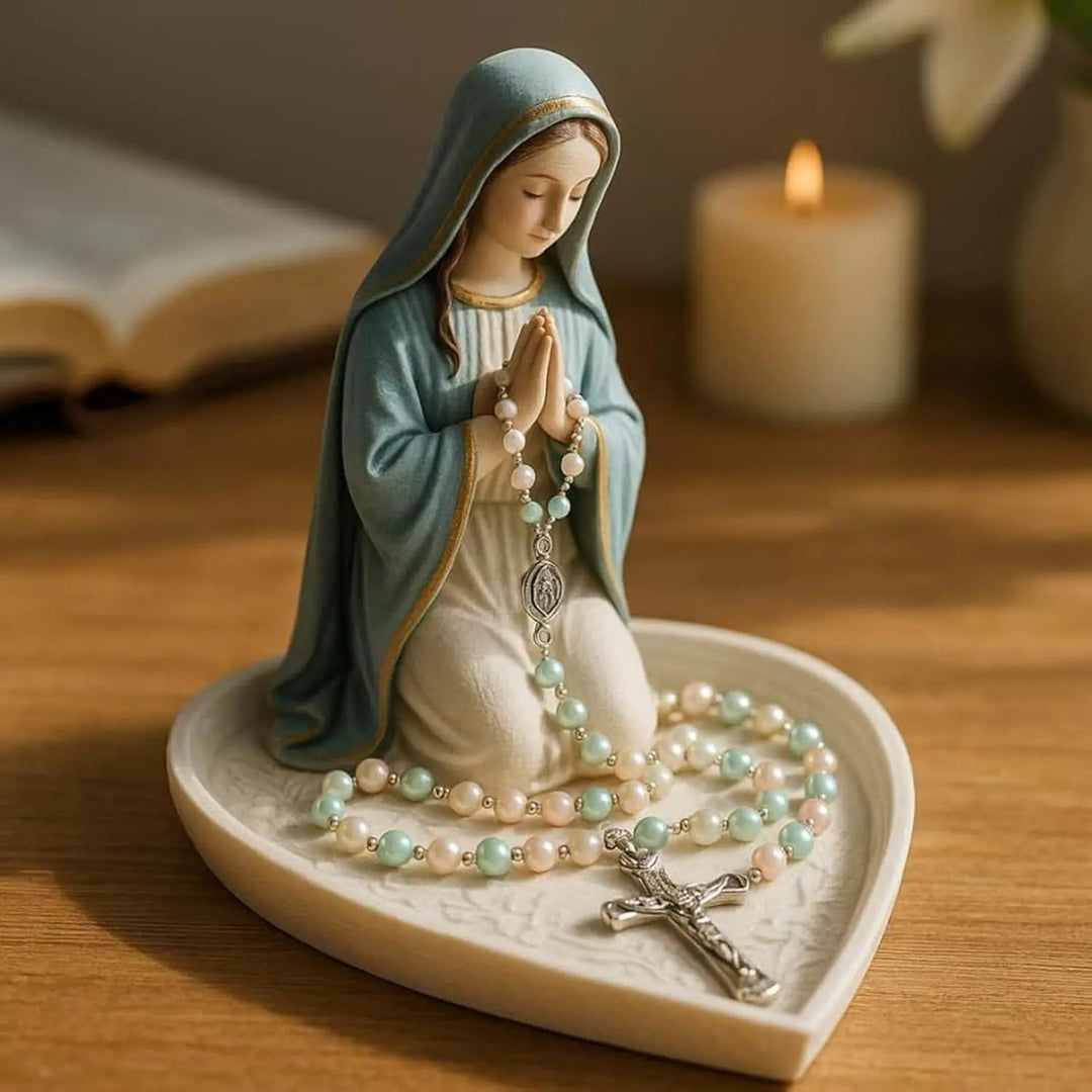 Skanto | Spirituell Rosenkransholder Sancta – Elegant Oppbevaring med Maria Motiv