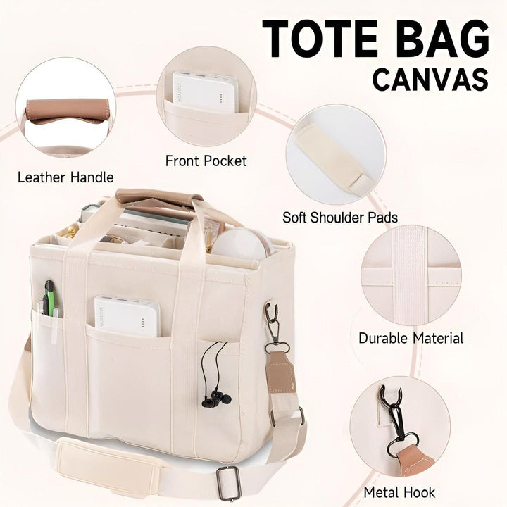 Skanto | Tavolaé Lær Tote Bag | Allsidig & Robust | Lett & Romslig | I Beige eller Svart