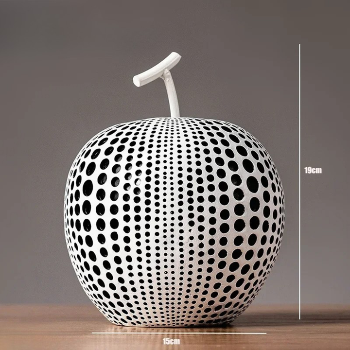 Skanto | MonoApple Dekorativ Figur – Svart & Hvit Prikkete Eple