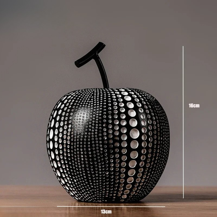 Dekorativ MonoApple-Figur – Apfel mit schwarzen und weißen Punkten