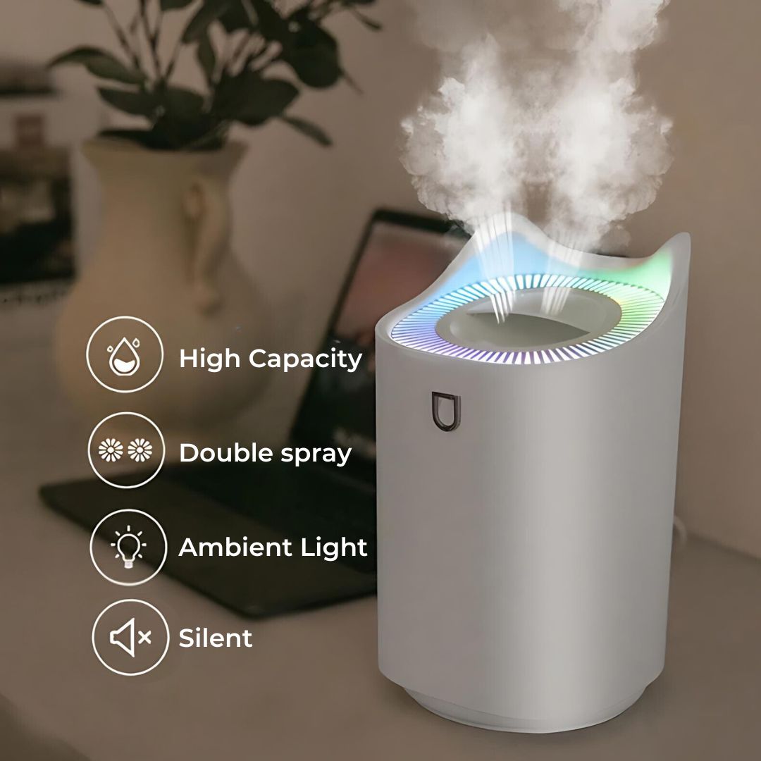 Skanto | Ultralyd Luftfukter med Mist Teknologi for Pustefrihet & Komfortable Oppholdsrom