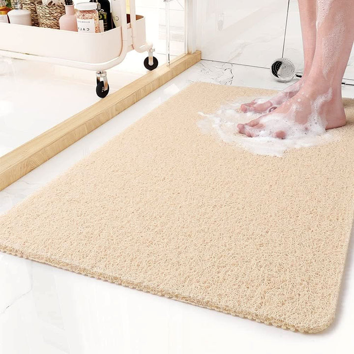 Skanto | Antiskli dusjmatte med dreneringssystem & loofah-mykt overflate