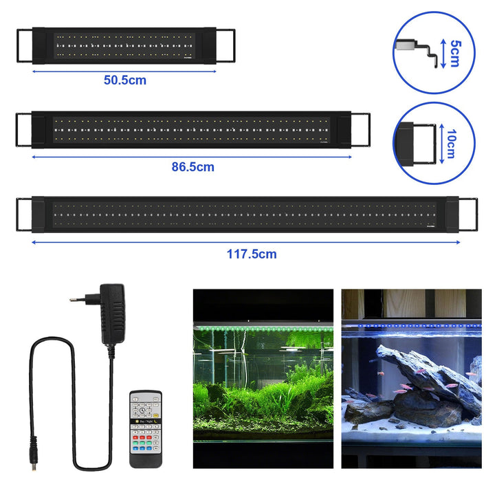 LED akvariebelysning 24/7 modus med timer | Skanto