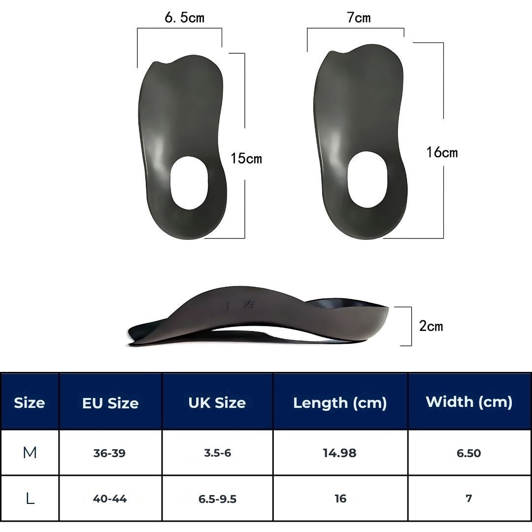 ArchEase Sålinnlegg for Flate Føtter | Sålinnlegg for Plantar Fasciitis - Fotbue Støtte Sålinnlegg - Fot Dempende Skanto