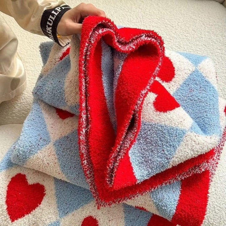 Skanto | Argyle Scarlet Heart Soft Blanket