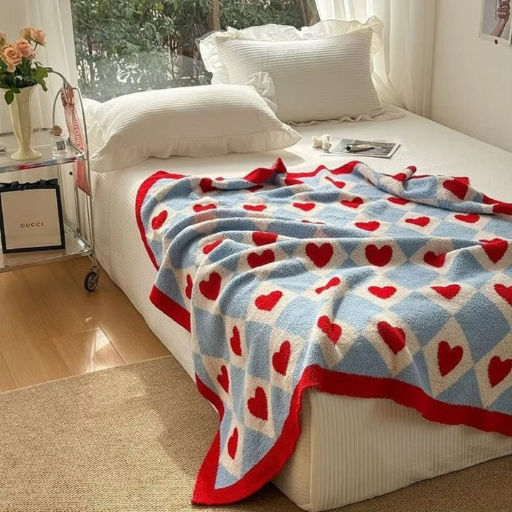 Skanto | Argyle Scarlet Heart Soft Blanket