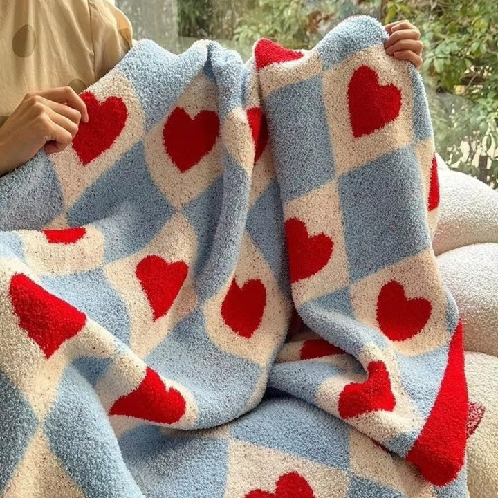 Skanto | Argyle Scarlet Heart Soft Blanket