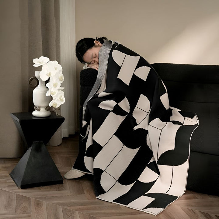 Skanto | Artevana Monokrom Geometrisk Kastepledd