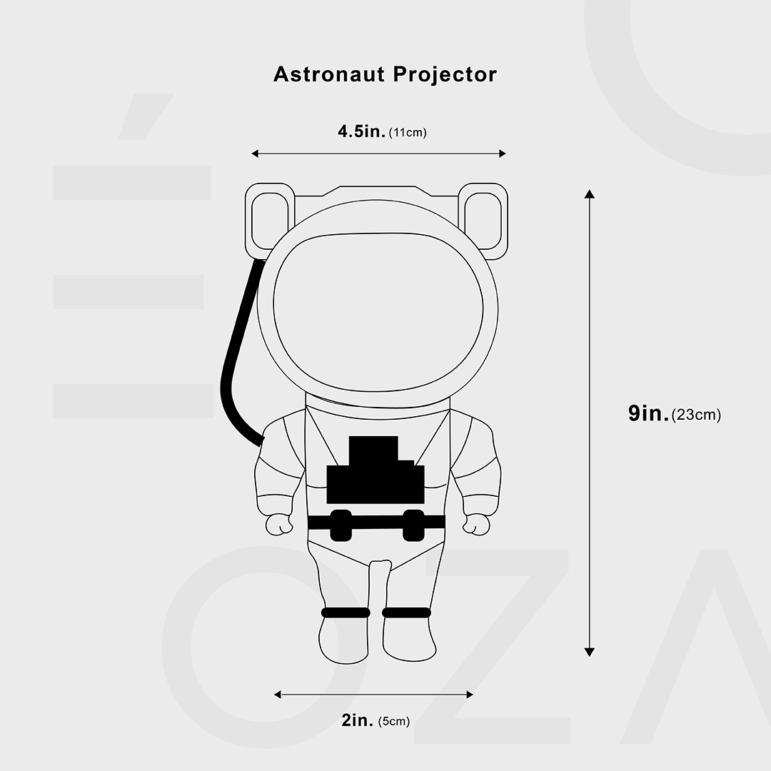 Stjernete LED-projektor – Astronautlampe med 360° roterende hode og fjernkontroll for soverom og stue | Skanto
