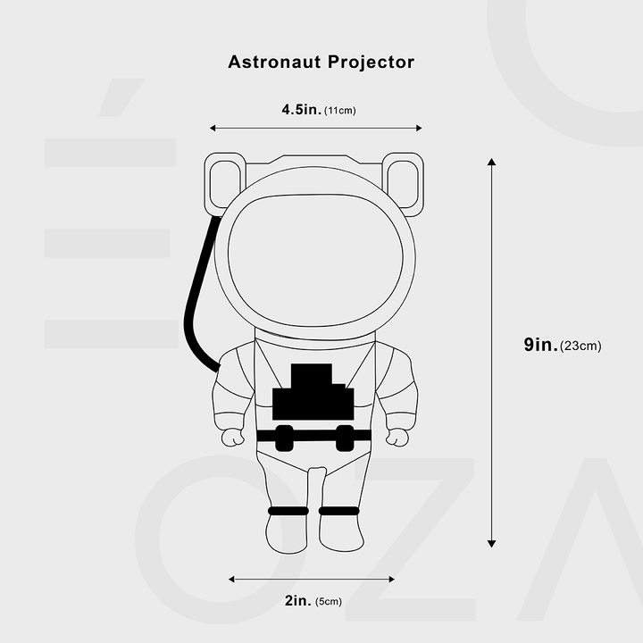 Stjernedryss-LED-projektor – Astronautlampe med 360° roterbart hode og fjernkontroll for soverom og stue