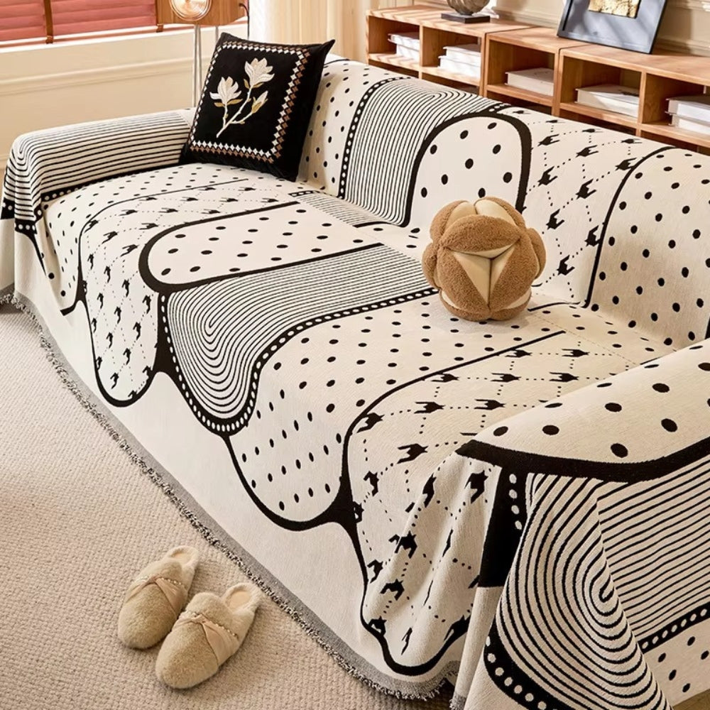 Skanto | Asymmetrisk Blob Chenille Sofa Cover