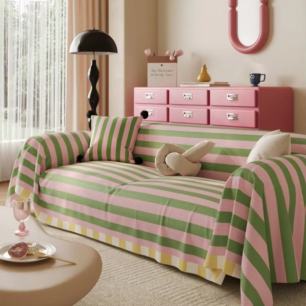 Skanto | Atelier Pastel Stripete Sofa Trekk
