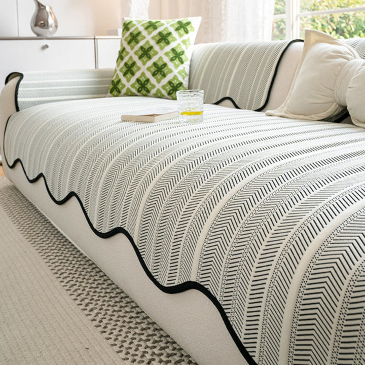 Skanto | Aurivelle Herringbone Sofa Cover med bølgekanttrim