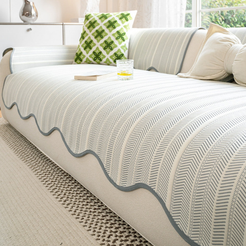 Skanto | Aurivelle Herringbone Sofa Cover med bølgekanttrim