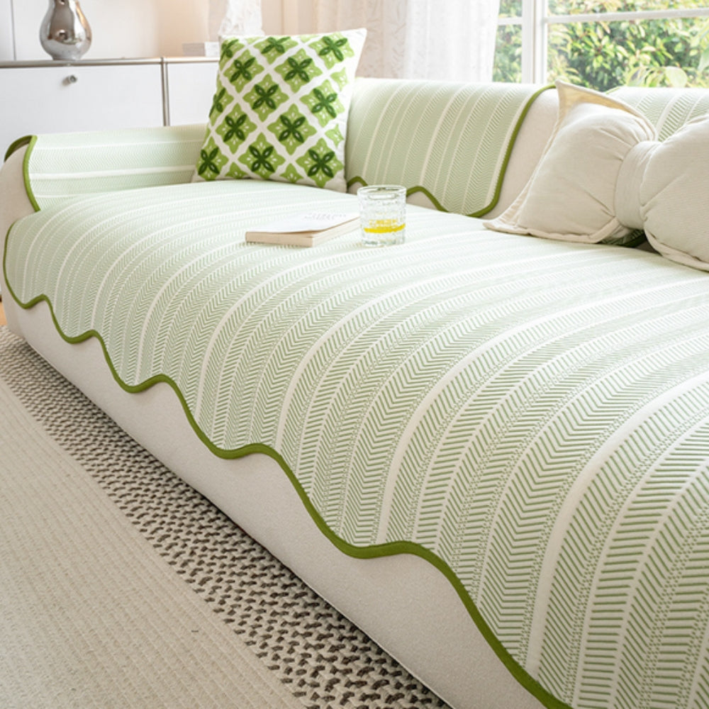 Skanto | Aurivelle Herringbone Sofa Cover med bølgekanttrim