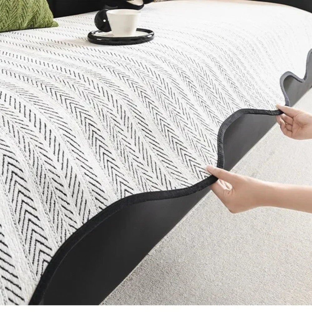Skanto | Aurivelle Herringbone Sofa Cover med bølgekanttrim