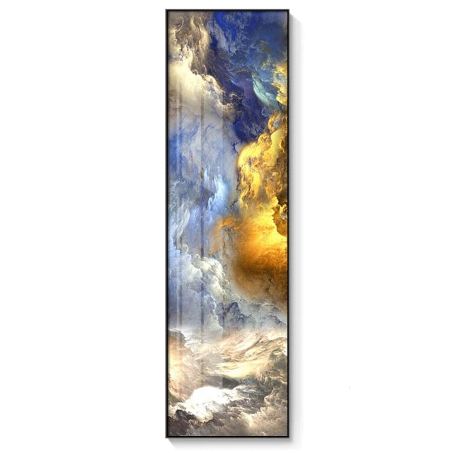 Feng Shui Skyer Skyscape Veggkunst Fin Kunst Lerret Utskrifter Abstrakt Marmor Moderne Høy Vertikal Skyskraper Format Bilder For Loft Hjem Kontor Veggkunst Dekor | Skanto