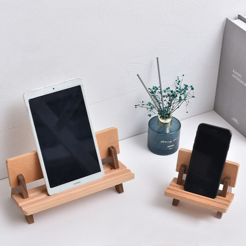 Skanto | Solid Wood Justerbar Og Oppladbar Nettbrett/Telefon Stativ