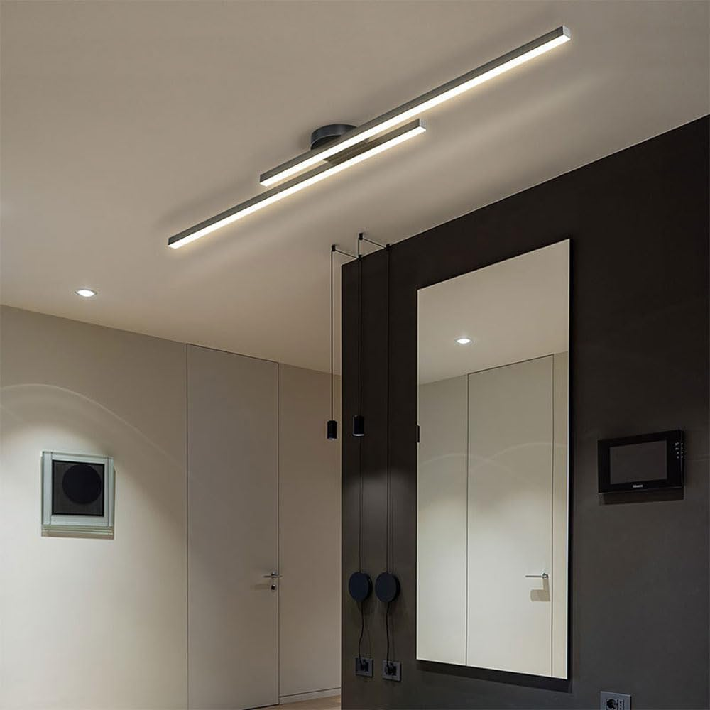 Skanto | Moderne Aluminium Semi Flush Mount LED Taklampe | Minimalistisk Design for Stue. Soverom & Gang