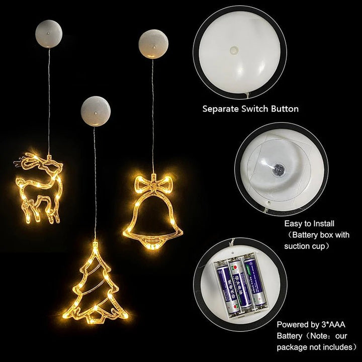 Skanto | LED julelys med sugekopper for glass og speil