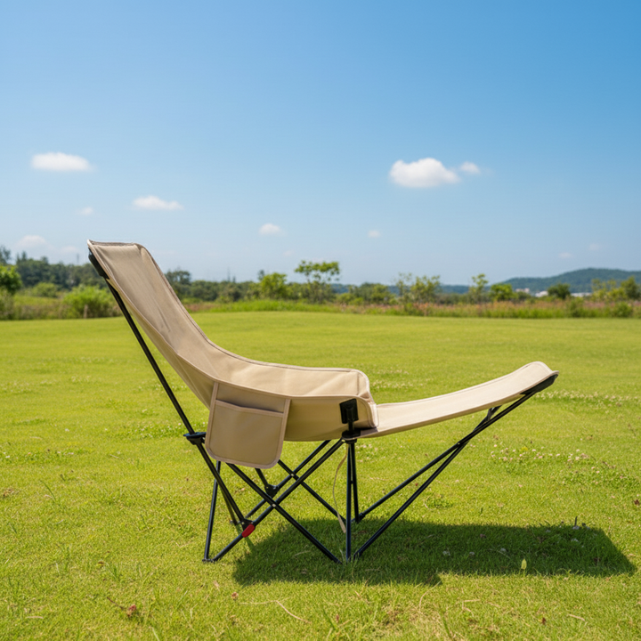Moderne Industriell Oxford Stof Karbon Stål Sammenleggbar Camping Stol Ryggstøtte Fotstøtte For Utendørs Patio | Skanto