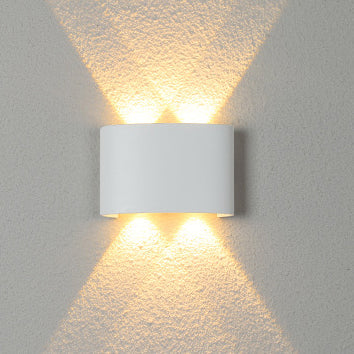 Moderne minimalistisk aluminium akryl vanntett LED vegglampe for utendørs terrasser | Skanto