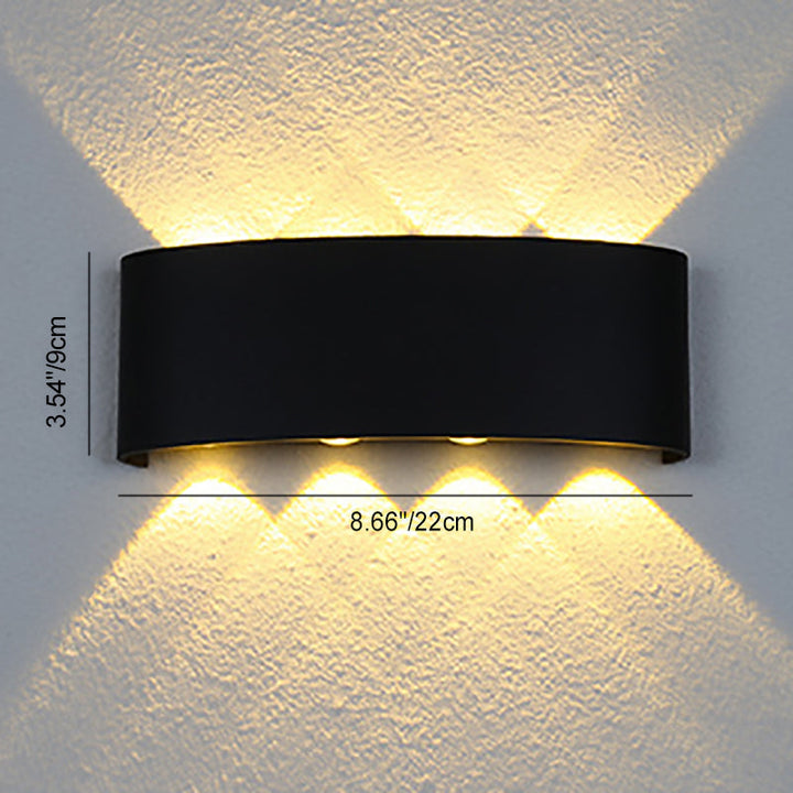 Moderne minimalistisk aluminium akryl vanntett LED vegglampe for utendørs terrasser | Skanto