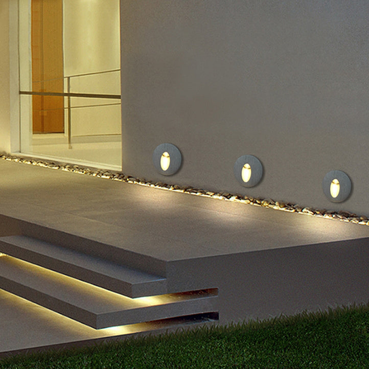 Skanto | Moderne Art Deco Rund Firkan Aluminium Vanntett LED Vegglys for Gangene