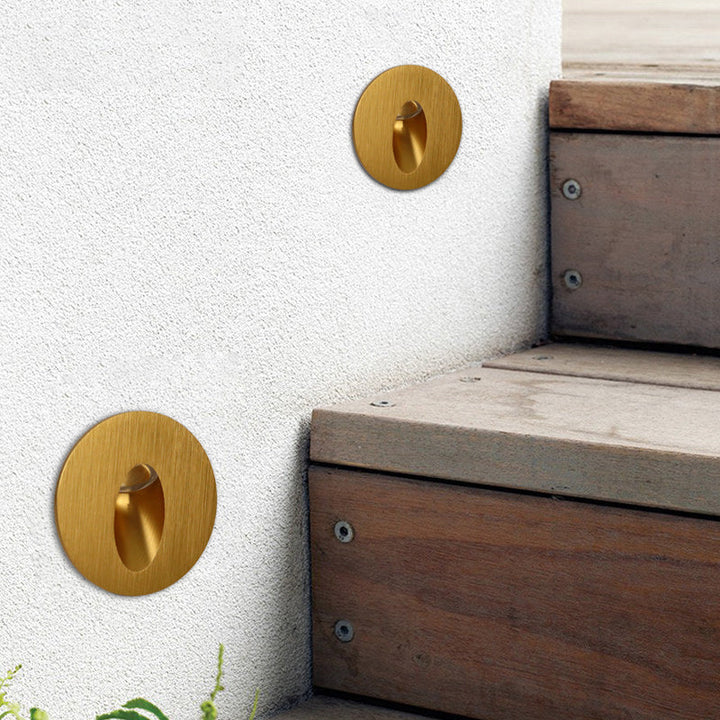 Skanto | Moderne Art Deco Rund Firkan Aluminium Vanntett LED Vegglys for Gangene