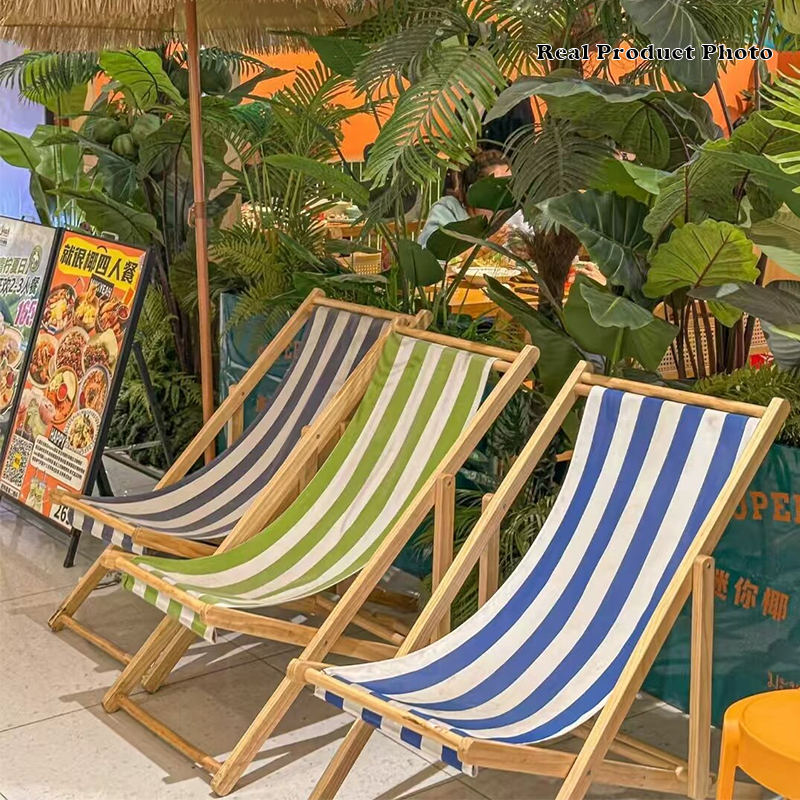 Moderne Minimalistisk Rektangulær Oxford Stoff Solid Furu Utendørs Strandstol Sammenleggbar Recliner Ryggstøtte For Utendørs | Skanto