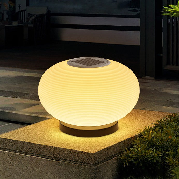 Moderne Minimalistisk PE Oval LED Sol & Vanntett Utebelysning For Hage & Terrasse | Skanto