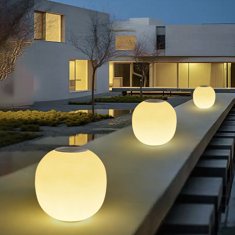 Moderne Minimalistisk PE Oval LED Sol & Vanntett Utebelysning For Hage & Terrasse | Skanto