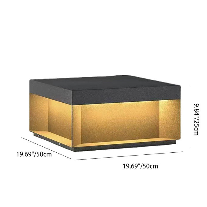 Moderne Minimalistiske Rustfritt Stål Firkantet LED Utendørs Lys Med Solenergi & Vanntette Funksjoner For Hage, Terrase, Port | Skanto