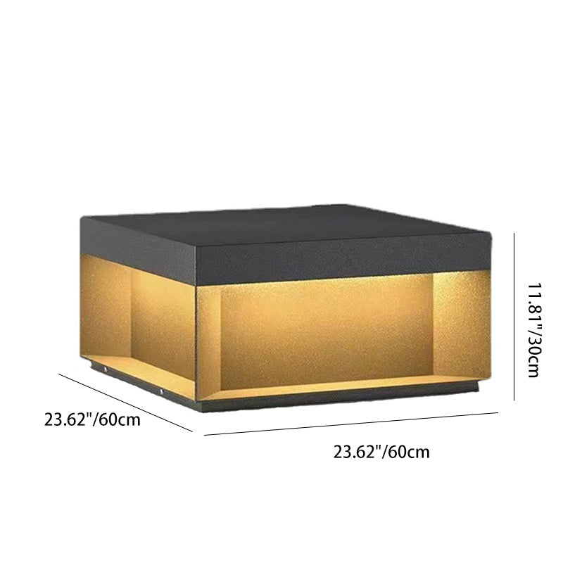Moderne Minimalistiske Rustfritt Stål Firkantet LED Utendørs Lys Med Solenergi & Vanntette Funksjoner For Hage, Terrase, Port | Skanto