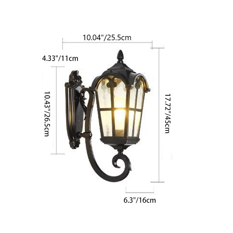 Samtidig nordisk aluminium glass buet firkantet 1-lampe vegglampe for utendørs | Skanto