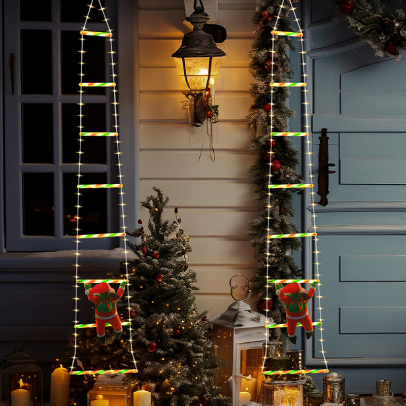 Skanto | Moderne Art Deco PVC Bomull Stige Form Santa Claus Jule Dekorasjon LED Lyskjede For Utendørs