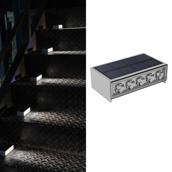 Moderne Minimalistiske Solvannavvisende ABS PC Rektangulær LED Utendørs Trinnlys Ideell For Hage Og Utendørs Patio | Skanto