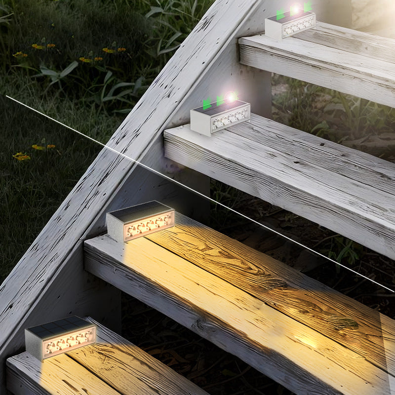 Moderne Minimalistiske Solvannavvisende ABS PC Rektangulær LED Utendørs Trinnlys Ideell For Hage Og Utendørs Patio | Skanto