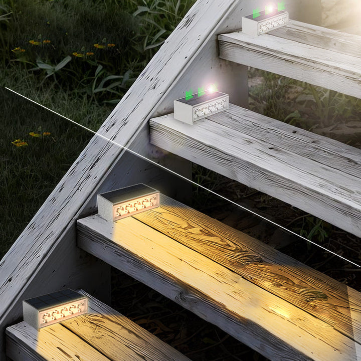 Moderne Minimalistiske Solvannavvisende ABS PC Rektangulær LED Utendørs Trinnlys Ideell For Hage Og Utendørs Patio | Skanto