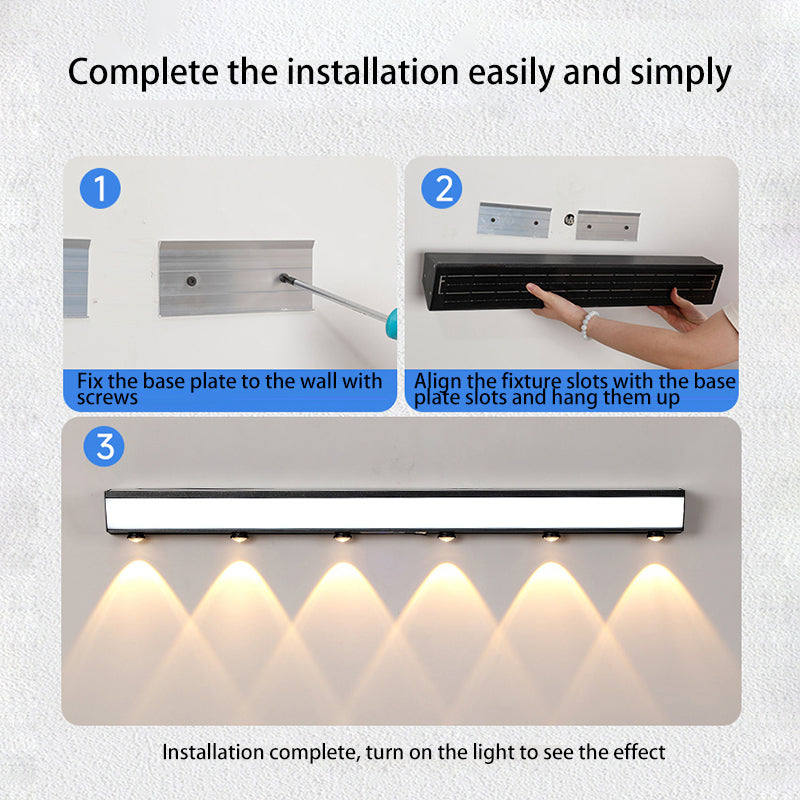 Moderne minimalistiske solenergi vanntett bevegelsessensor akryl aluminium og rustfritt stål rektangulær LED vegglampe for utendørs patio | Skanto