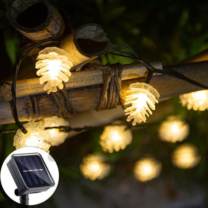 Skanto | Moderne Art Deco Vanntett Solbatteri PVC Kongle LED Lyskjede For Hage & Utendørs Patio