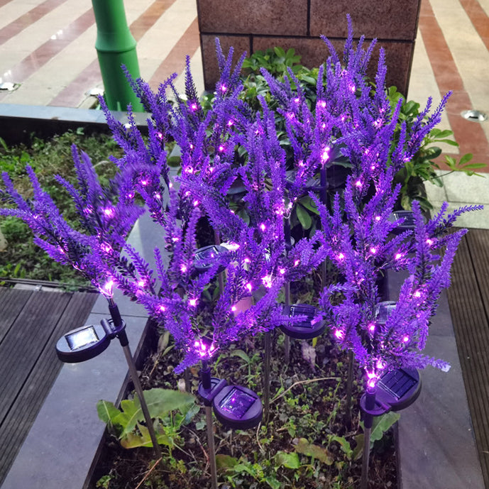 Moderne Art Deco Solvannbestandig Rustfritt Stål PC & ABS Falsk Lavendel LED Utebelysning Landskapsbelysning For Hage & Utendørs Patio | Skanto