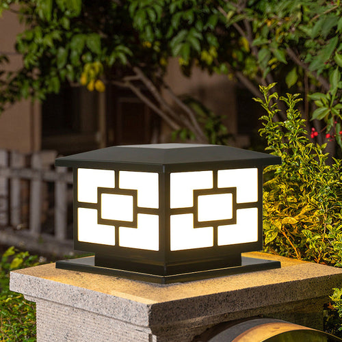 Vanntett LED solcellelampe i ABS-kubemateriale for terrassen