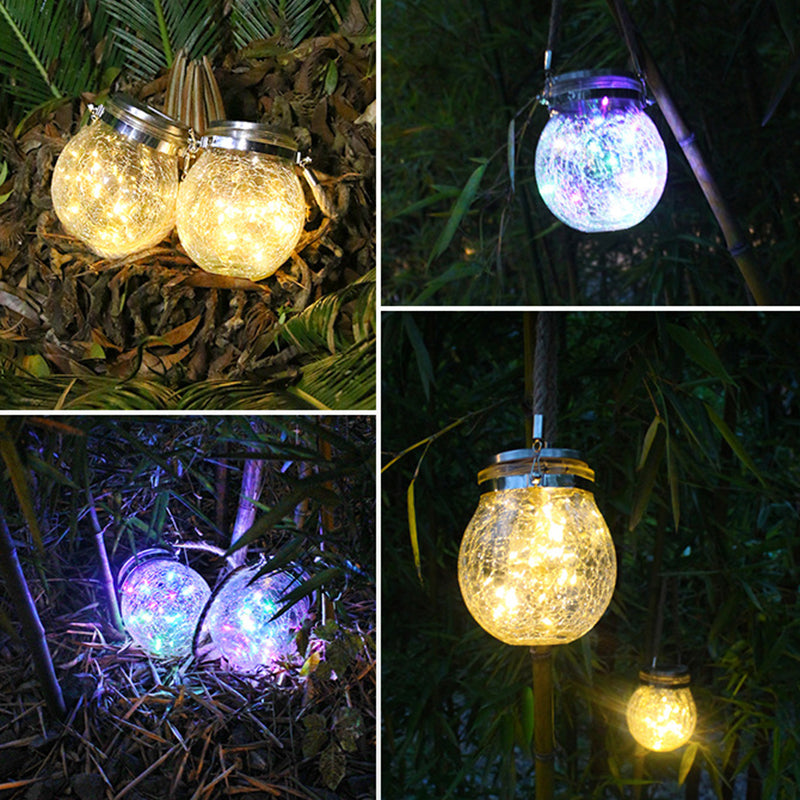 Moderne Art Deco Solar Orb Rustfritt Stål Glass LED Utendørs Lys For Hage | Skanto