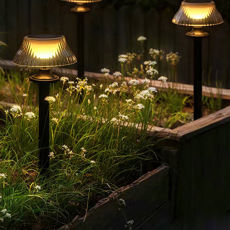 Moderne Minimalistisk Rund Halv Ball Lang Stang Jern ABS LED Grunnkontakt Utendørs Lys For Hage | Skanto