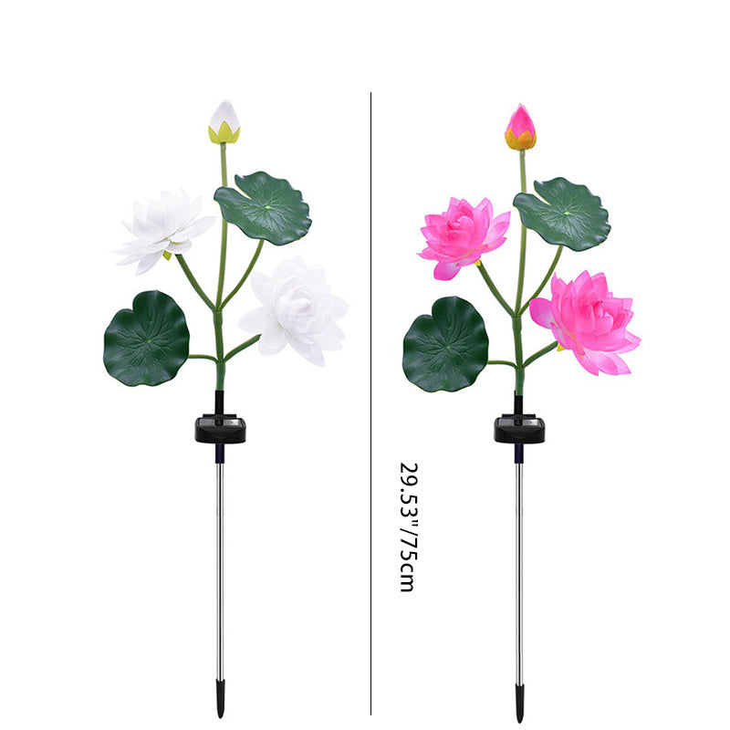 Samtidig Kreativ Lotusblomst Lotusblad Silke Tøy Rustfritt Stål LED Landskapslys Utendørslys For Hage | Skanto
